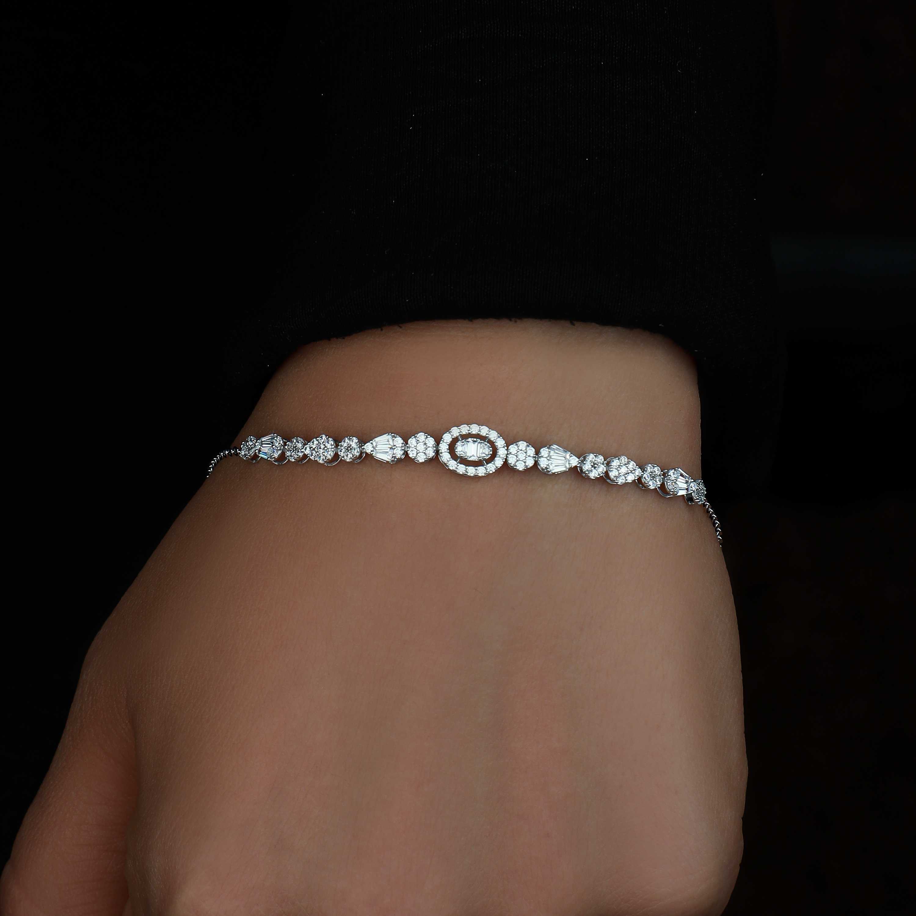 18 karat white gold bracelet, made in Turkey - (H-0277)